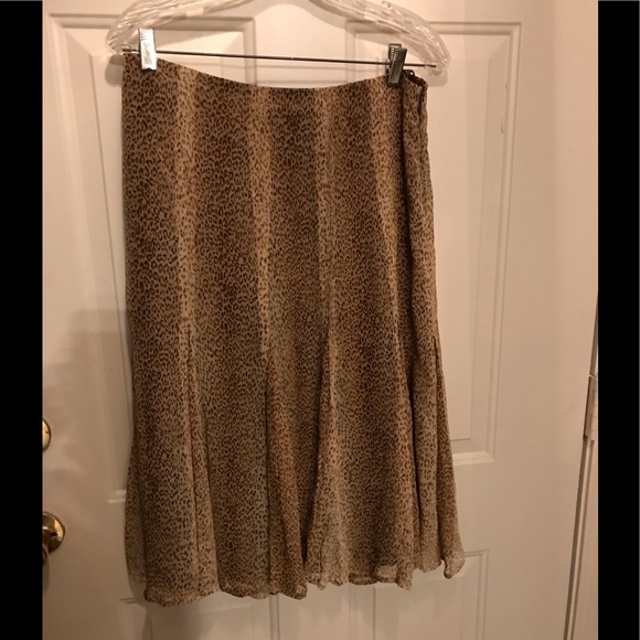 Jones New York Signature Animal Print Silk Skirt - Picture 1 of 5